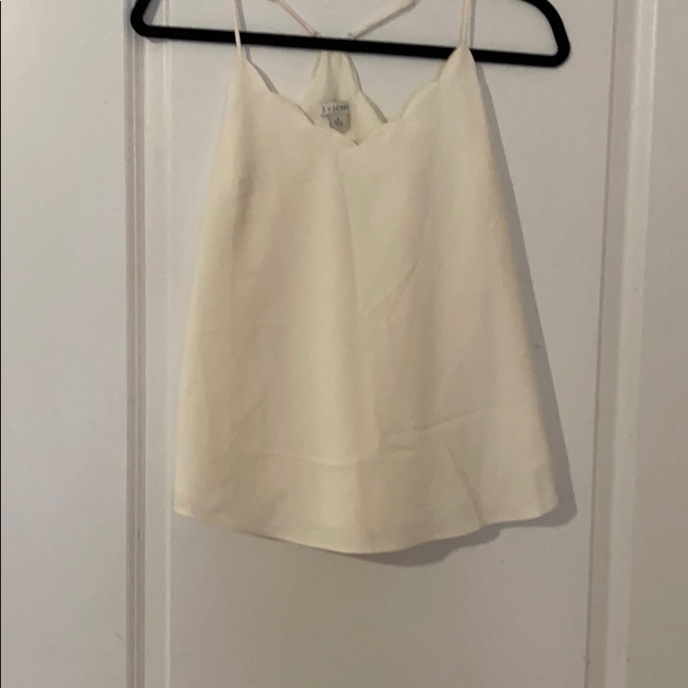 scalloped edge cream J.Crew Cami